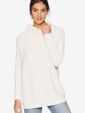 Free People Soft White 
Neck Sweater Cozy White Funnel Neck Sweater